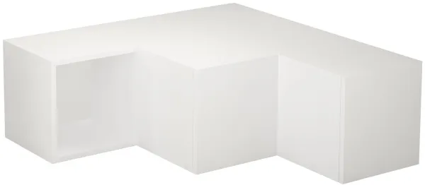 NORDVÄRK Compact TV-bord, m. 1 fack och 2 lådor - vit melamin (90x92)